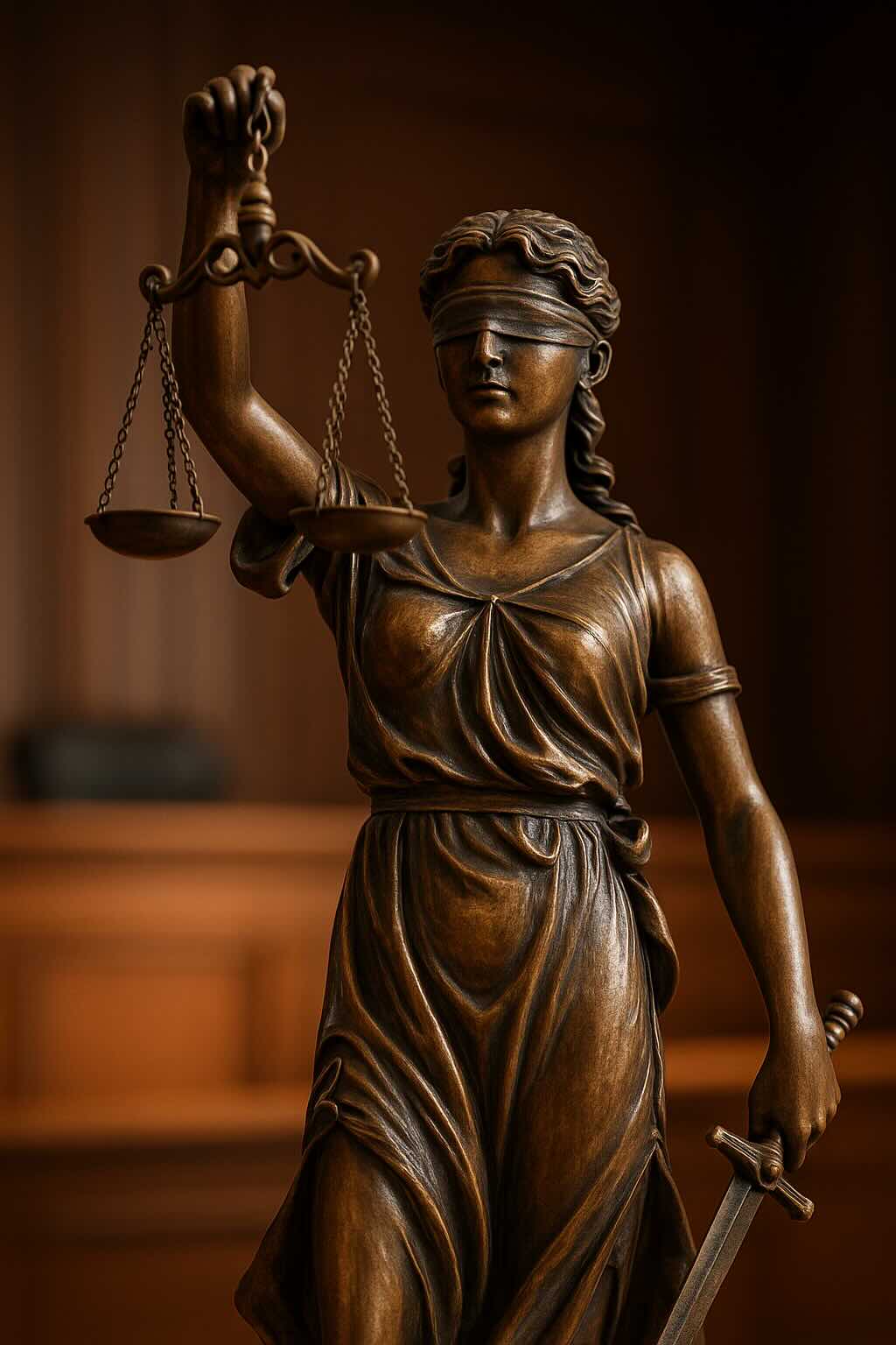 Lady Justice—blindfolded, holding the scales (portrait placeholder)