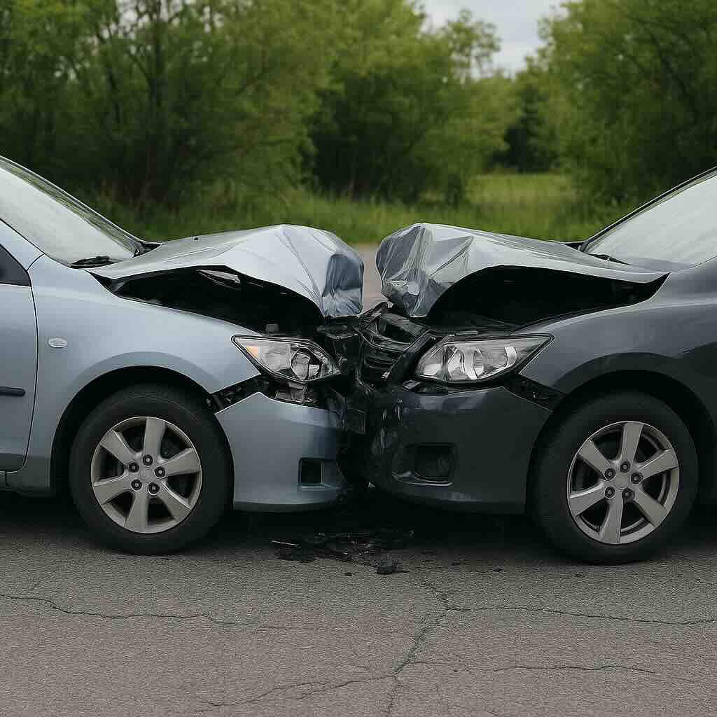 Car accident illustration